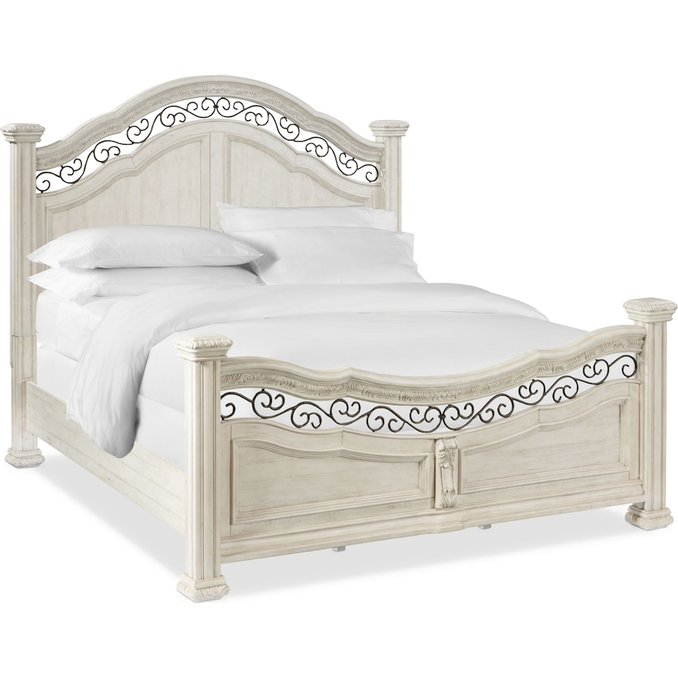 tuscany white king bed   