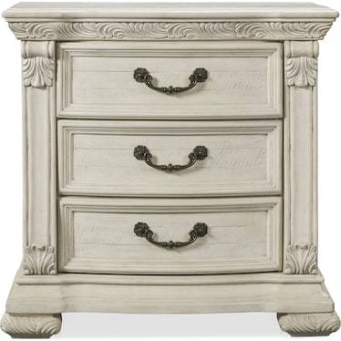 Tuscany Drawer Nightstand with USB Charging - Alabaster