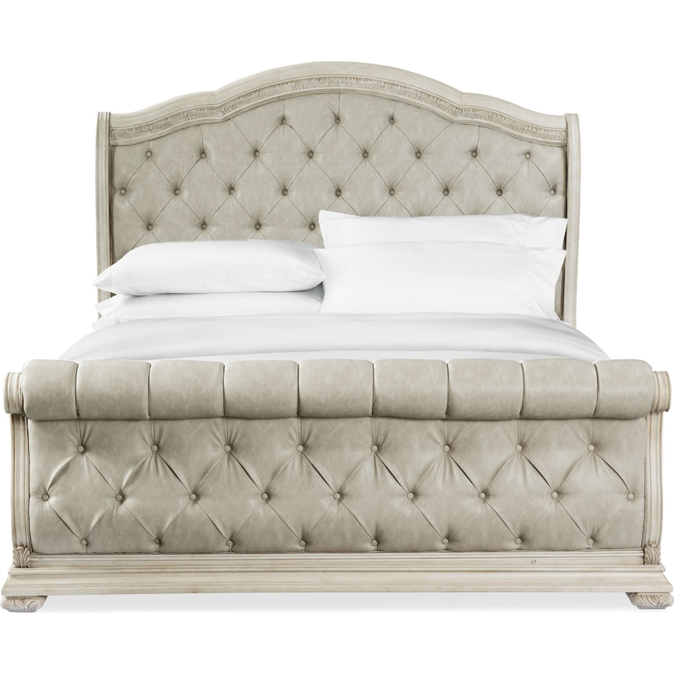 tuscany white queen bed   