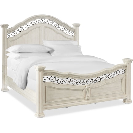 Tuscany Queen Panel Bed - Alabaster