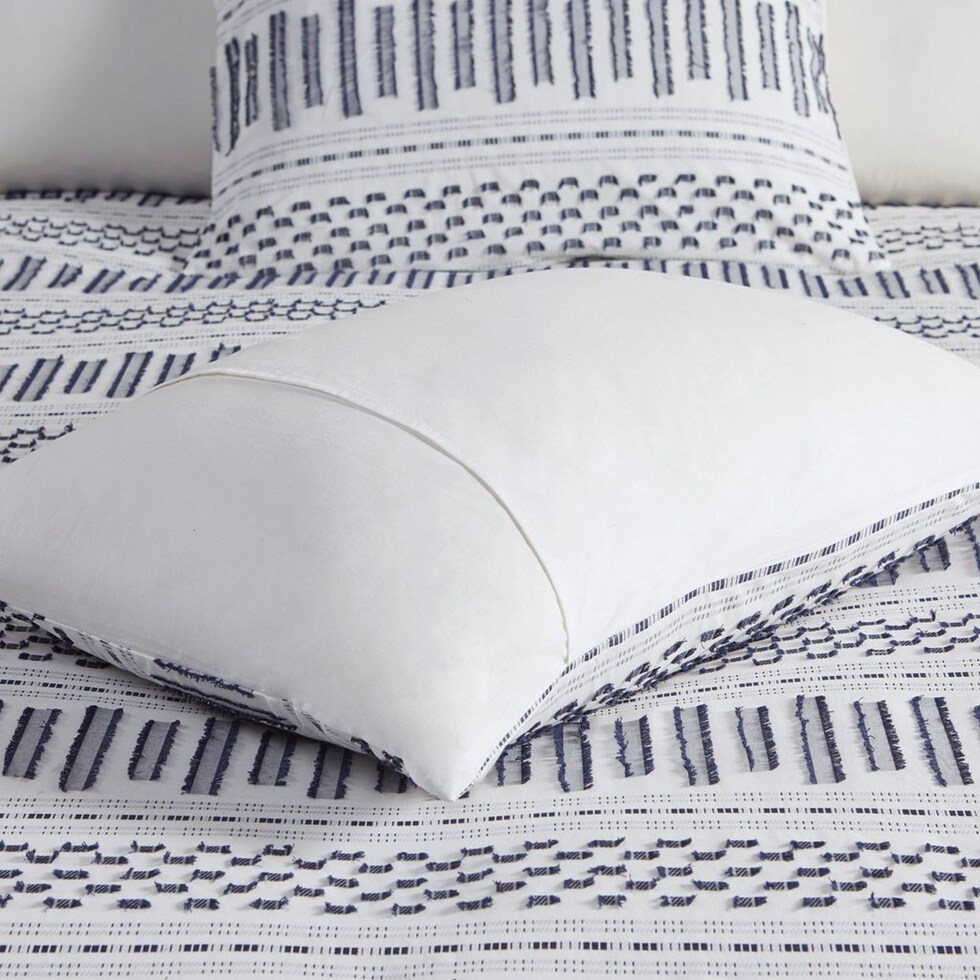 twyla white navy full queen bedding set   