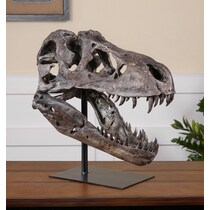 tyrannosaurus gold sculpture   