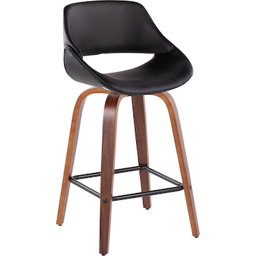 Uma Set of 2 Counter-Height Stools with Square Foot Rest