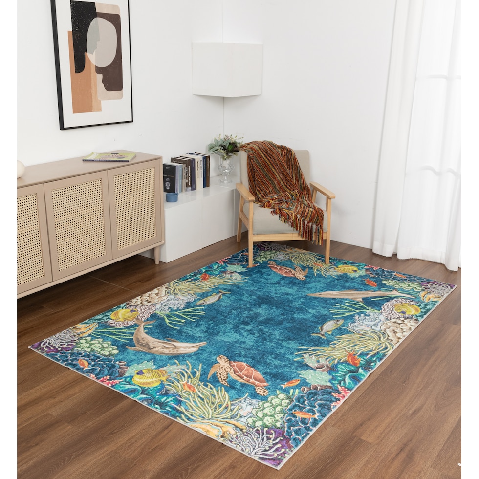 under the sea blue area rug  x    