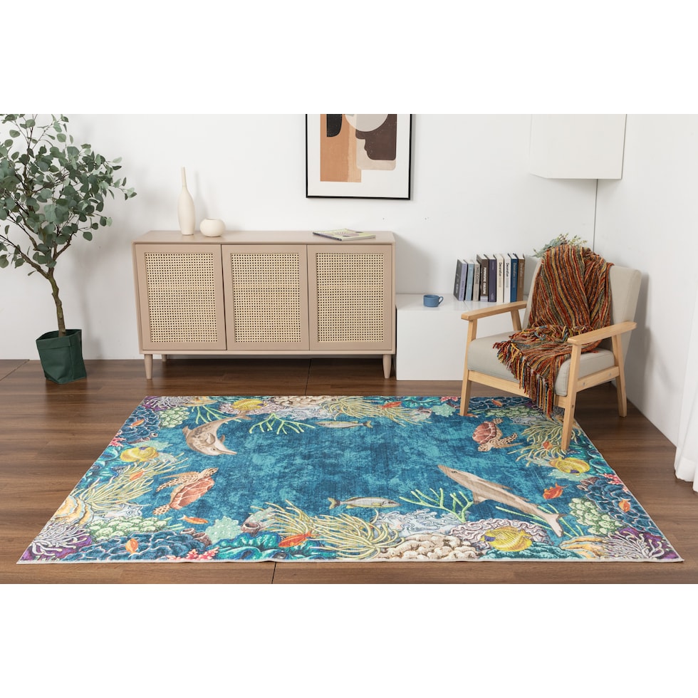 under the sea blue area rug  x    