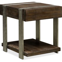 union city dark brown end table   