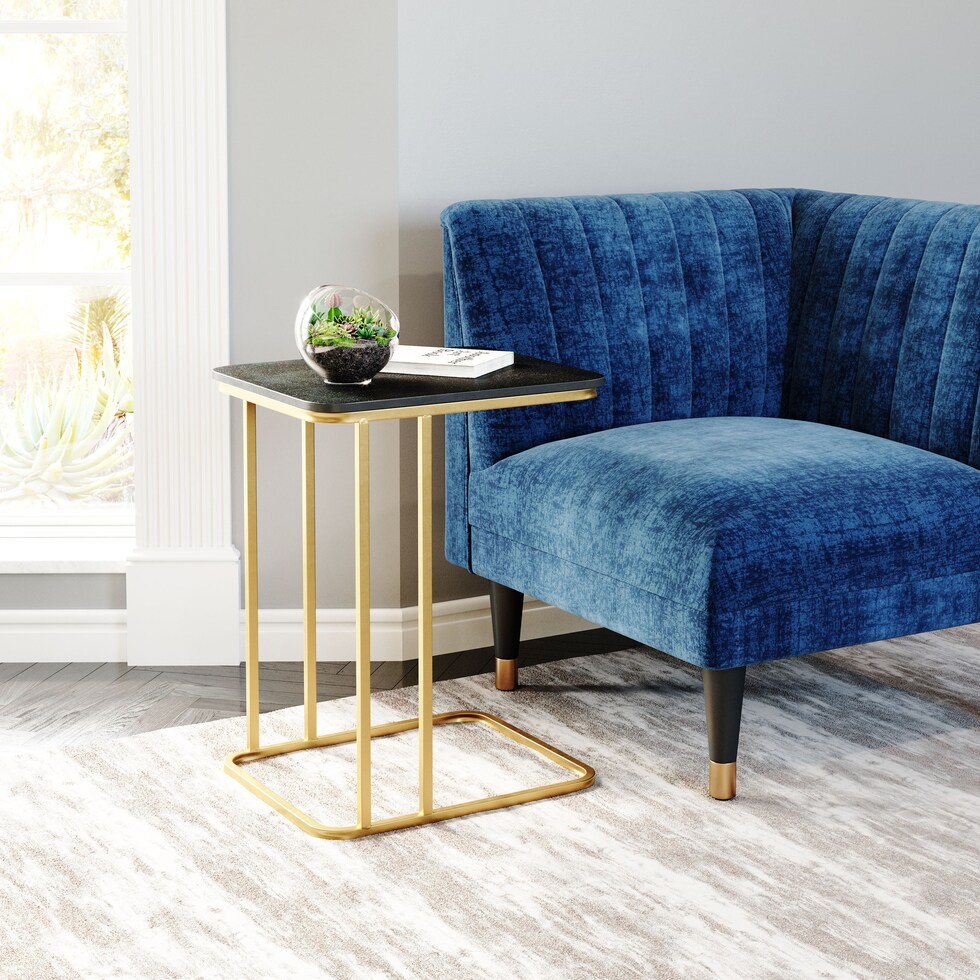 uno black and gold side table   