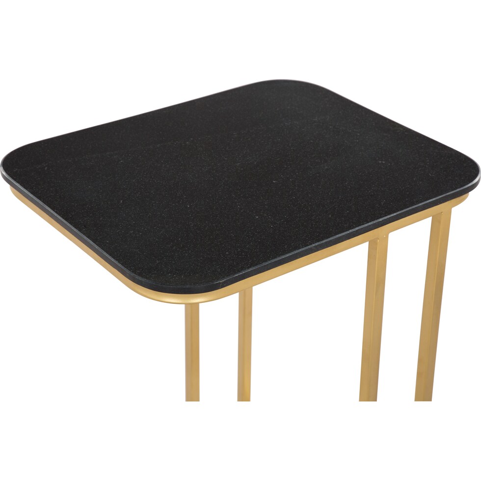uno black and gold side table   