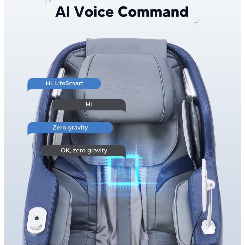 unwind blue gray massage chair   