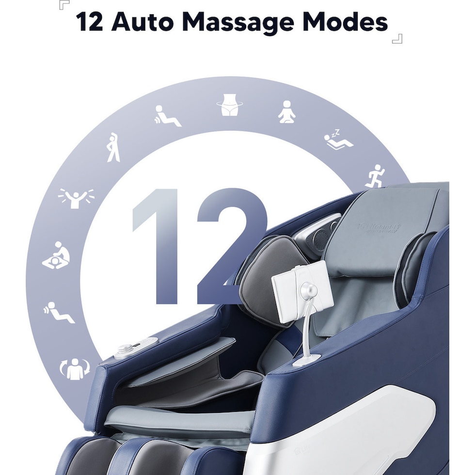 unwind blue gray massage chair   