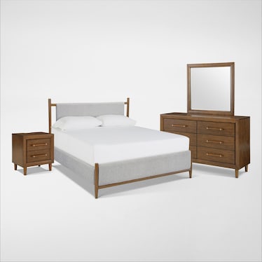 Signature Design by Ashley Uptown 6-Piece Bedroom Set with Dresser, Mirror and Nightstand - King