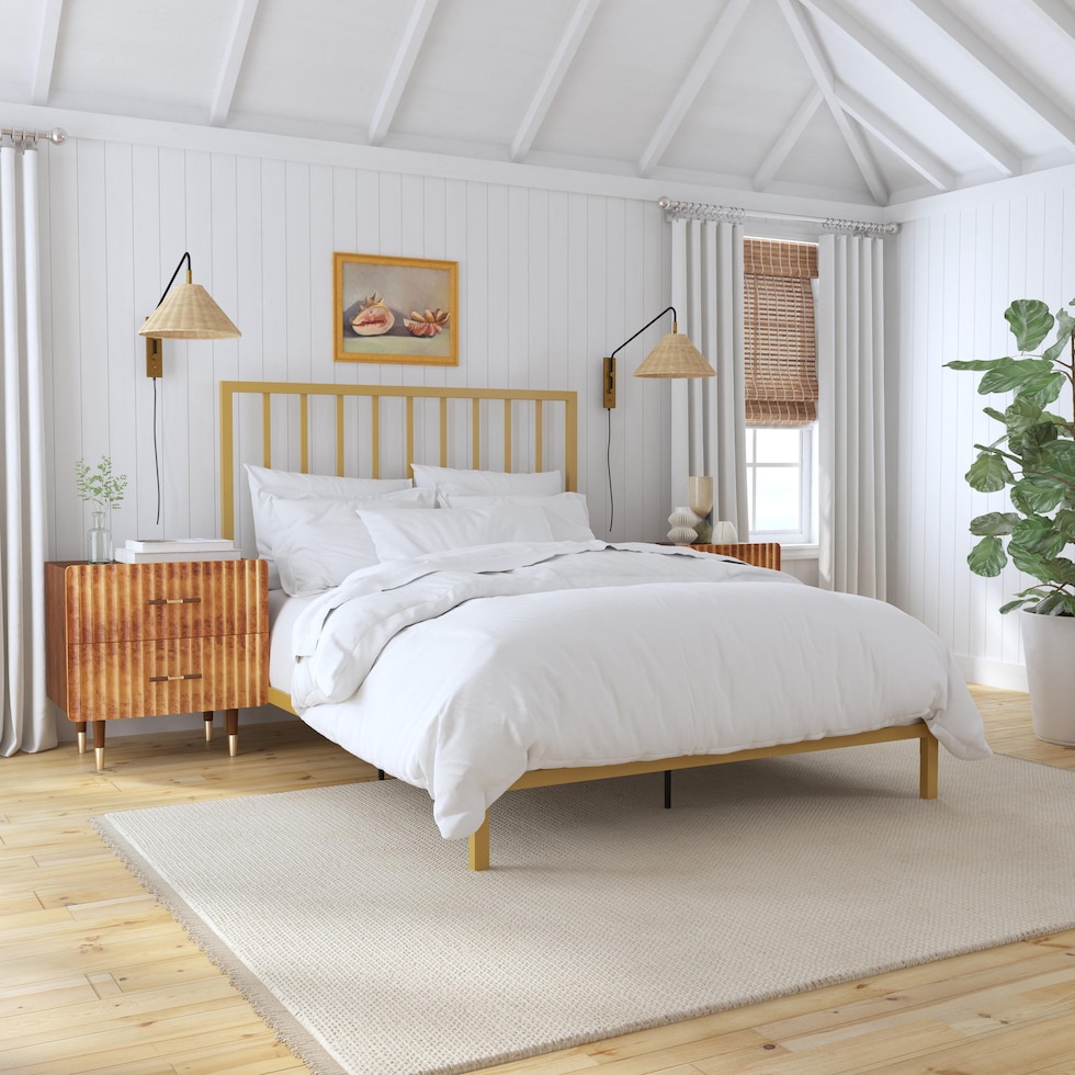 valeah gold queen bed   