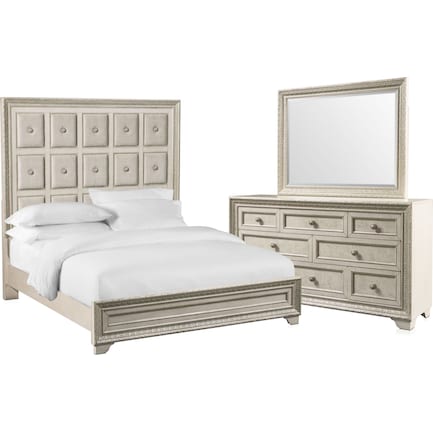 Valentina 5-Piece King Bedroom Set with Dresser and Mirror