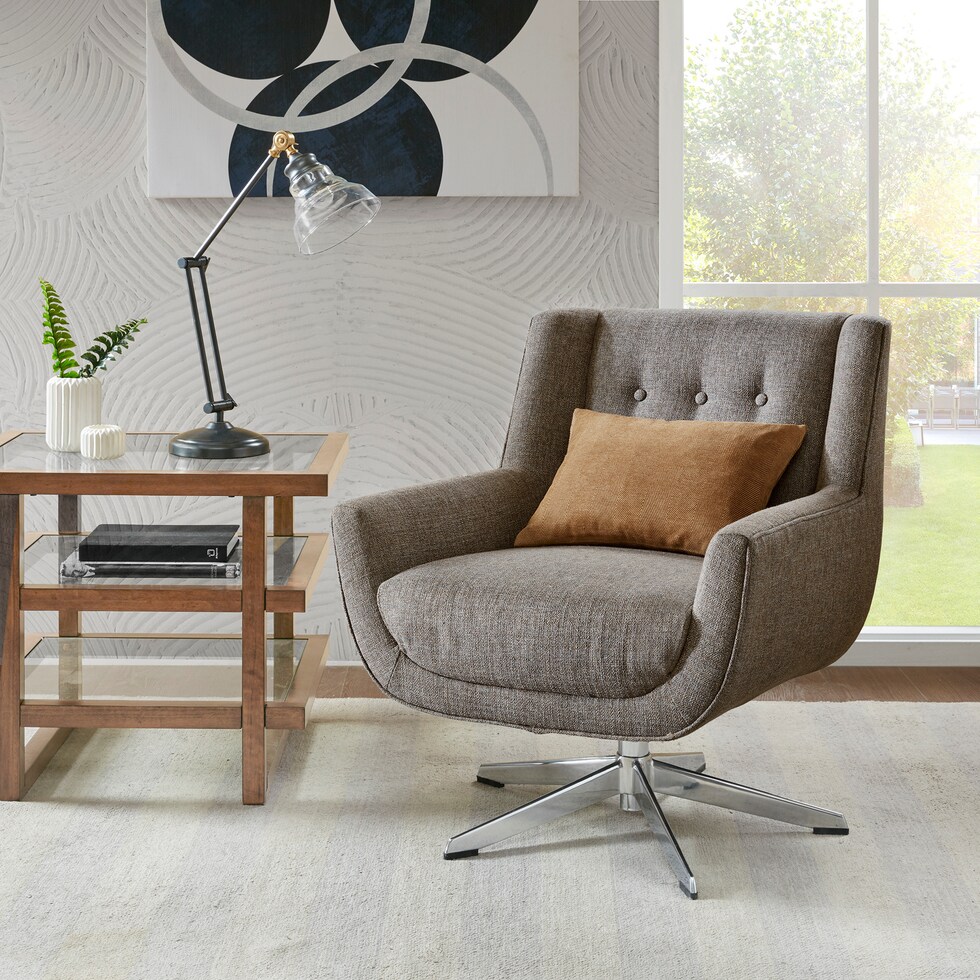 valentino gray swivel chair   