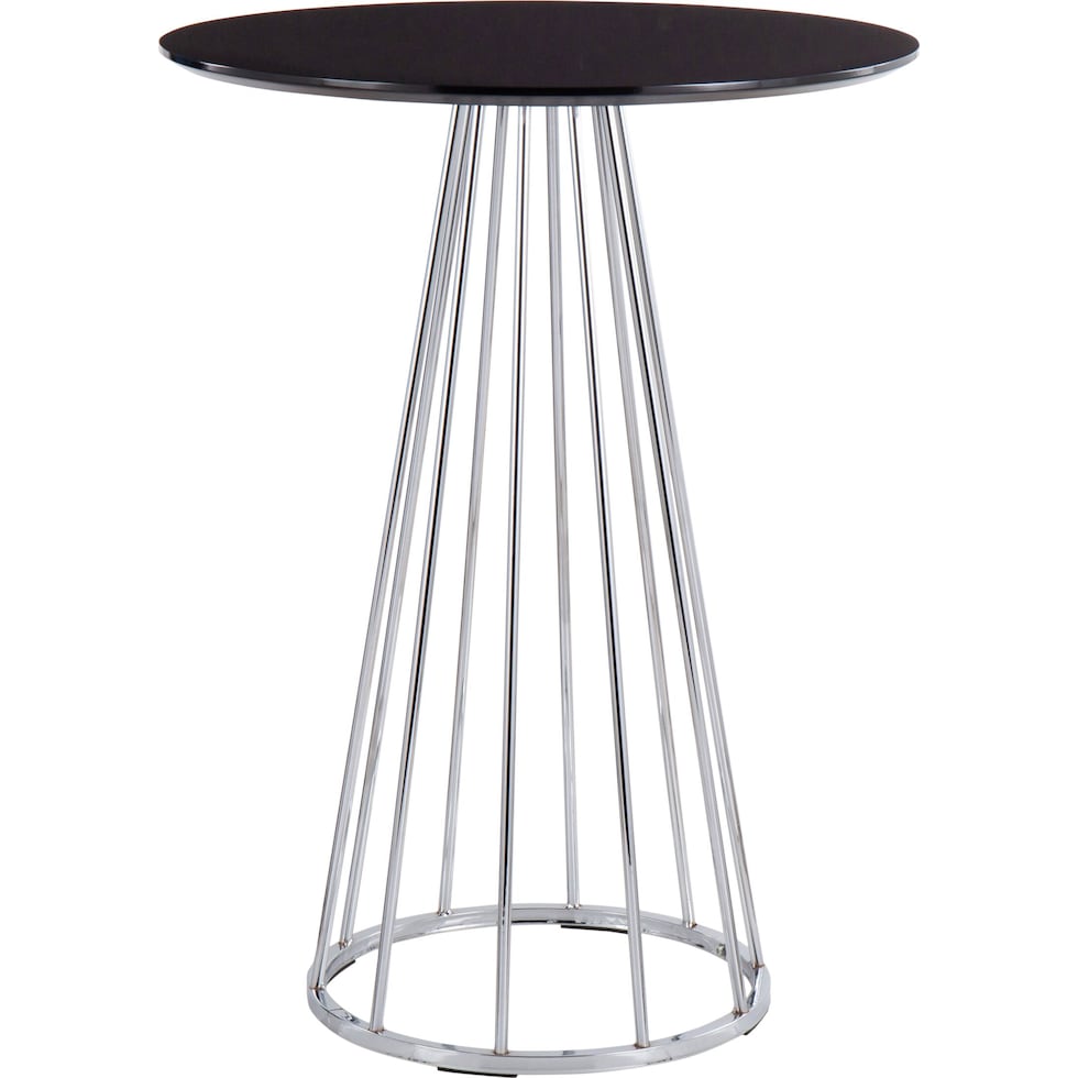 valerie chrome black counter height table   