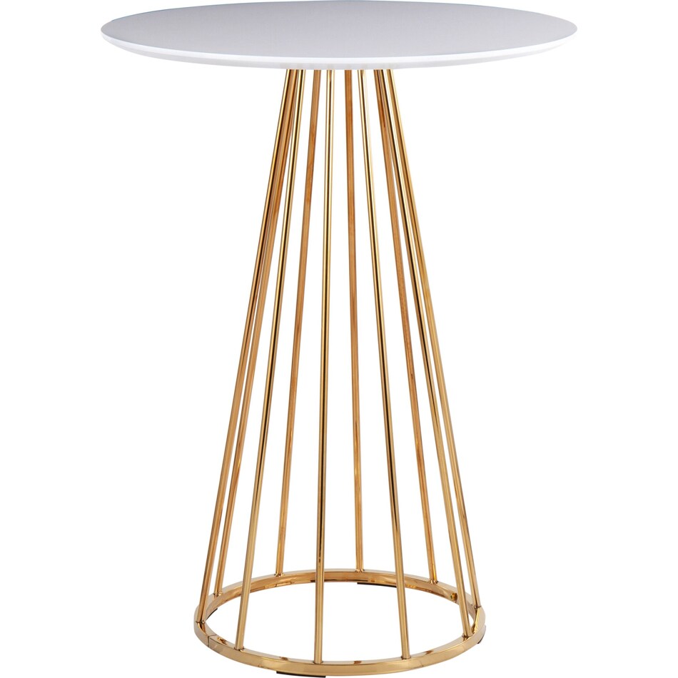 Valerie CounterHeight Table Gold/White American Signature Furniture
