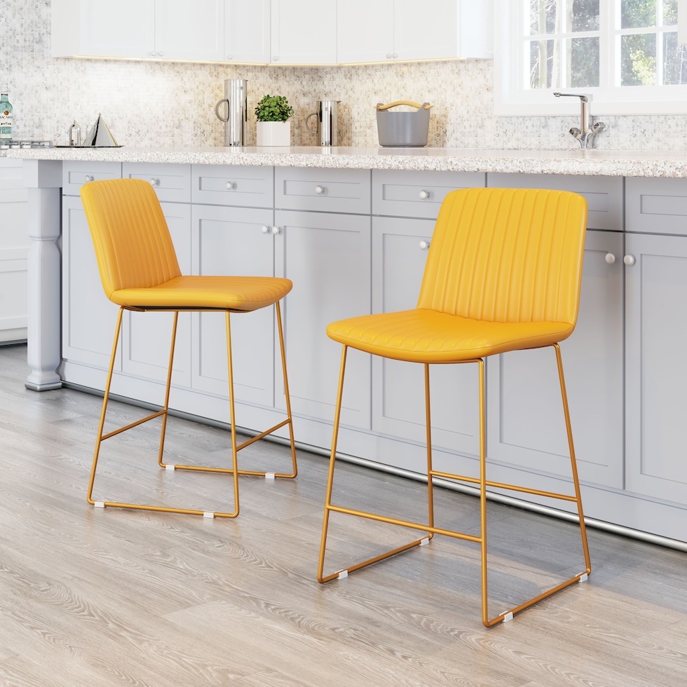 valleta yellow counter height stool   