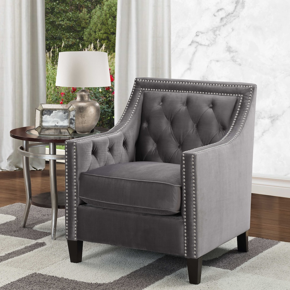 valo gray accent chair   