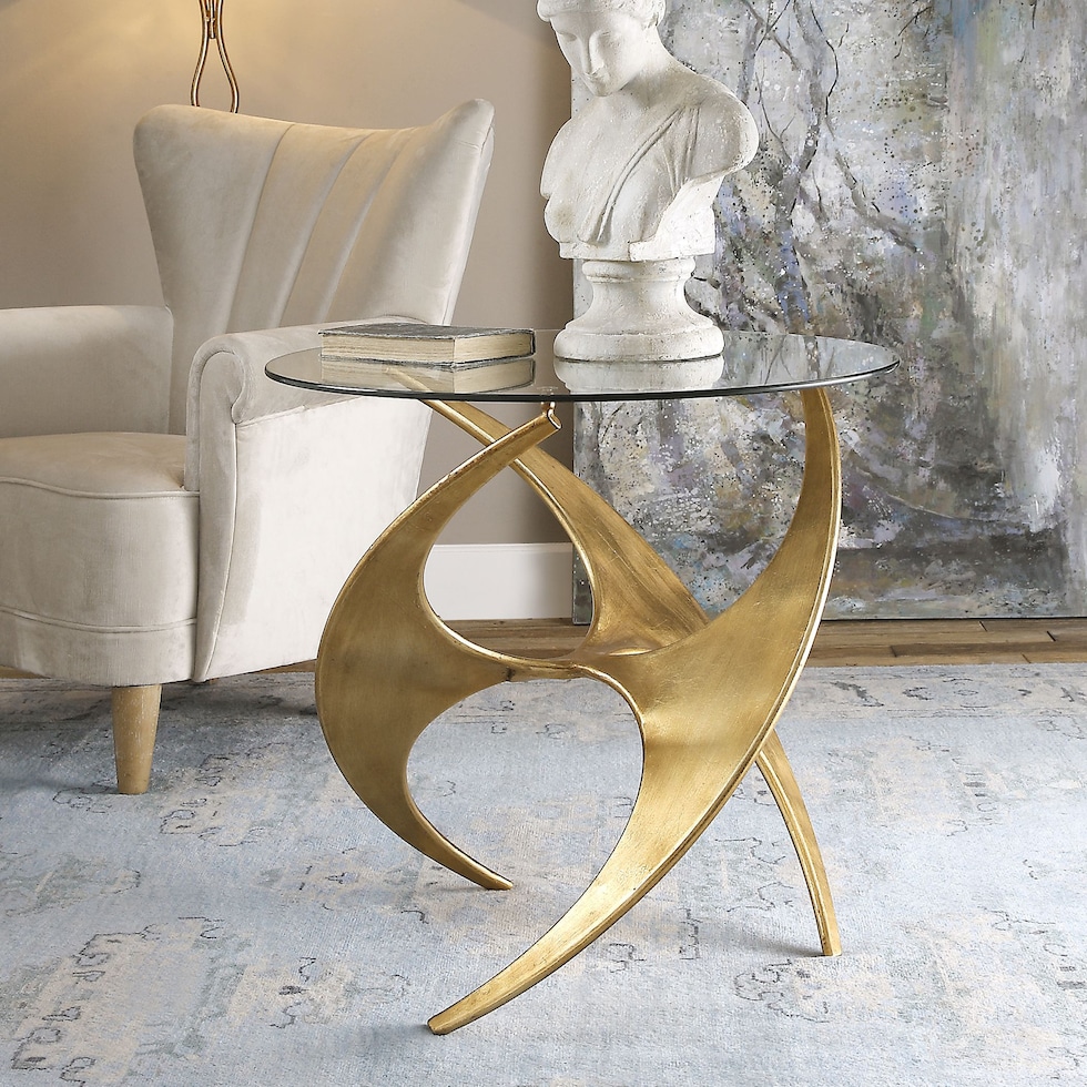 vance gold accent table   