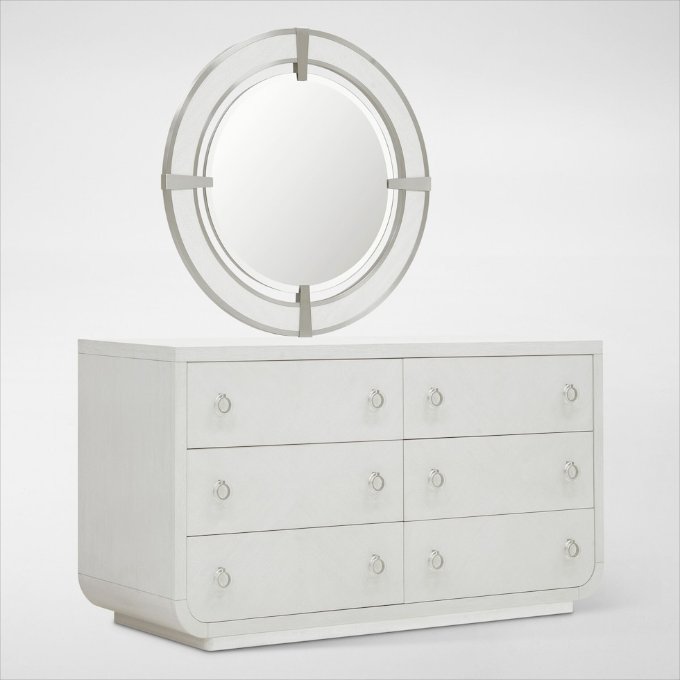 venice bedroom white dresser and mirror   