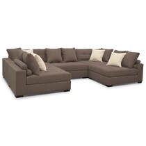 venti mocha dark brown  pc sectional   