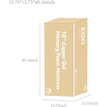 ventilated copper gel aerofusion memory foam dimension schematic   