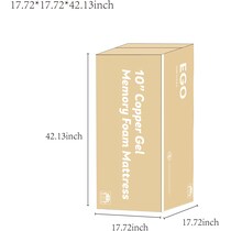 ventilated copper gel aerofusion memory foam dimension schematic   