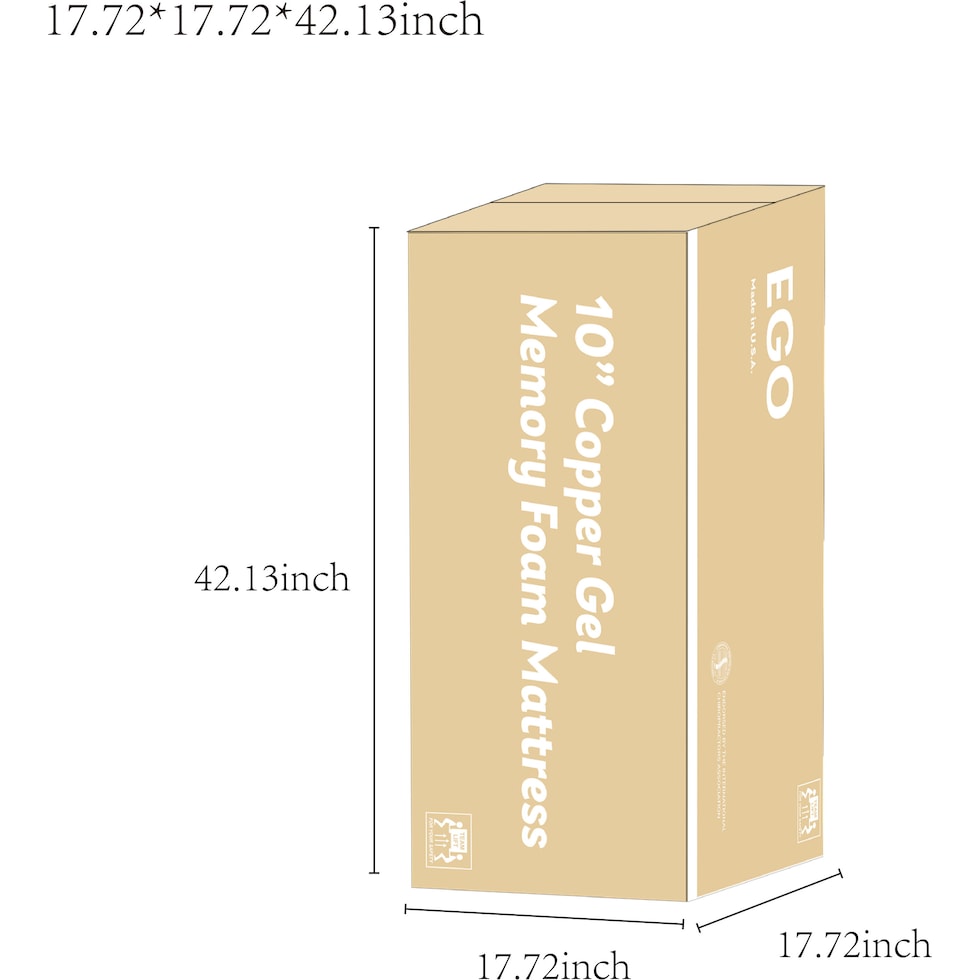 ventilated copper gel aerofusion memory foam dimension schematic   