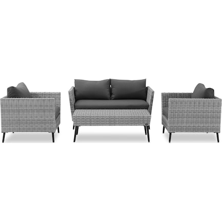 Ventura Outdoor Loveseat, 2 Chairs, and Coffee Table Set