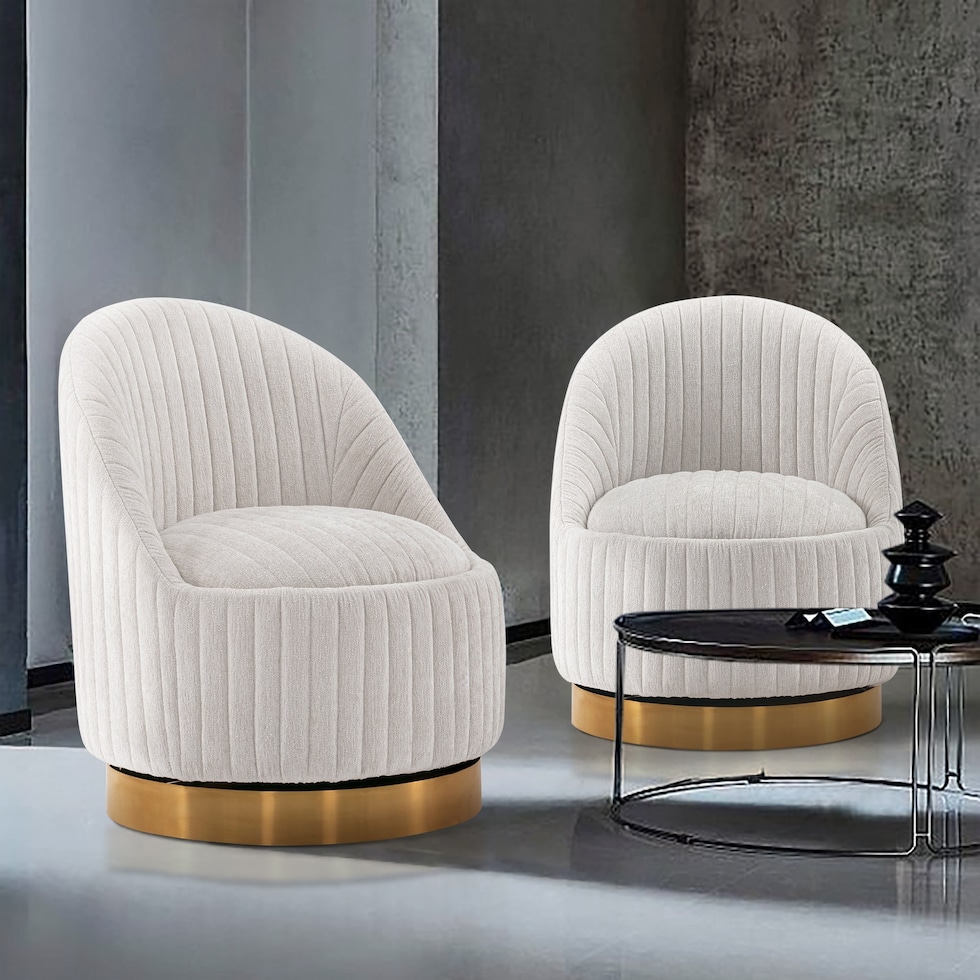 venus cream accent chair   