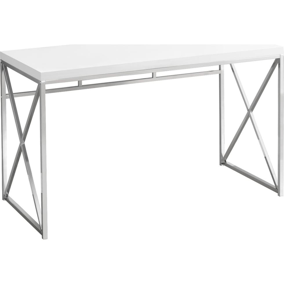 verna white chrome desk   