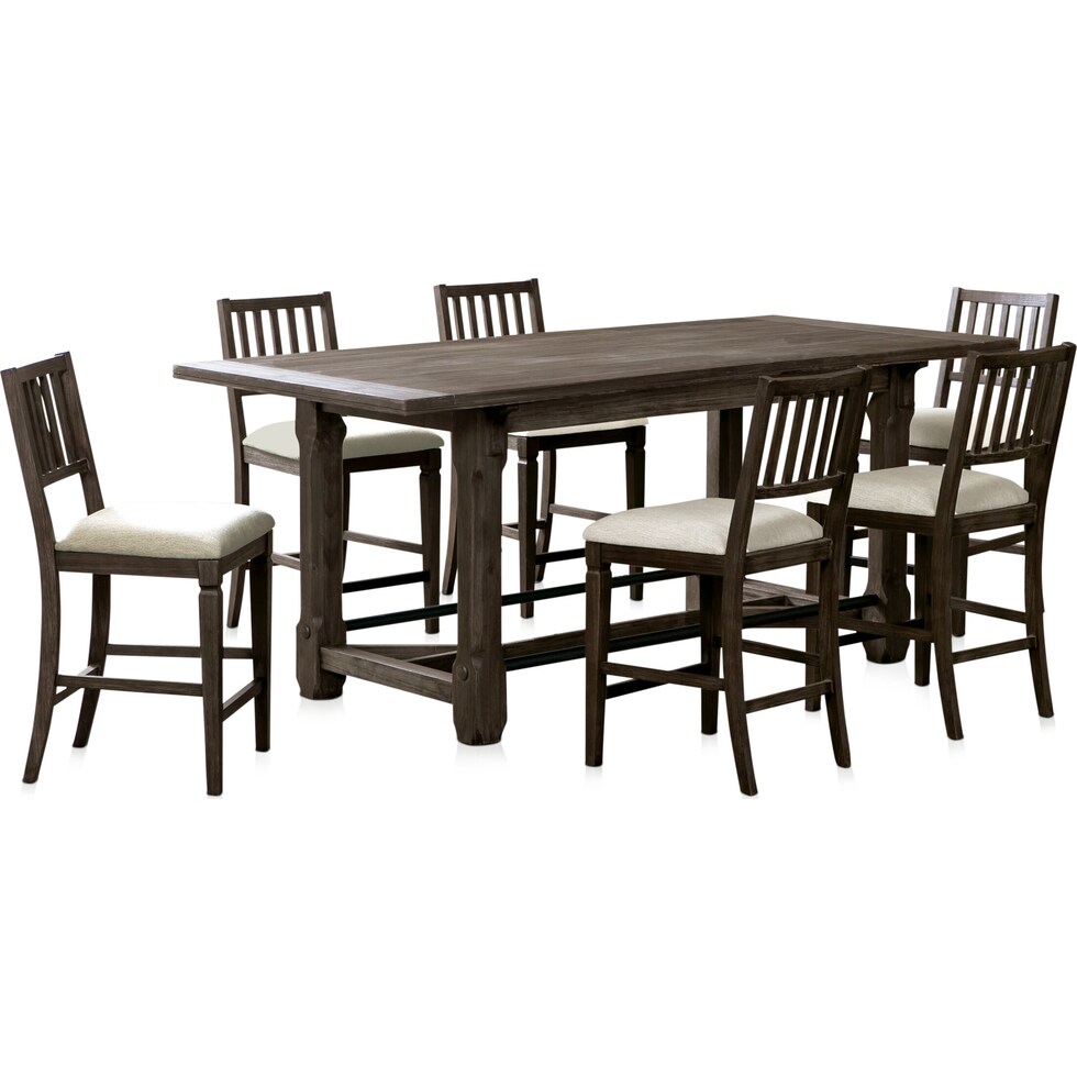 vernon dark brown  pc counter height dining room   