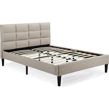 Vero Full Upholstered Platform Bed - Beige
