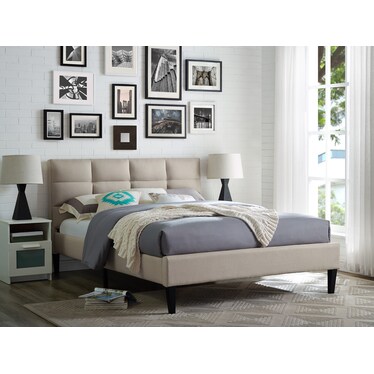 Serta Vero Full Upholstered Platform Bed - Beige
