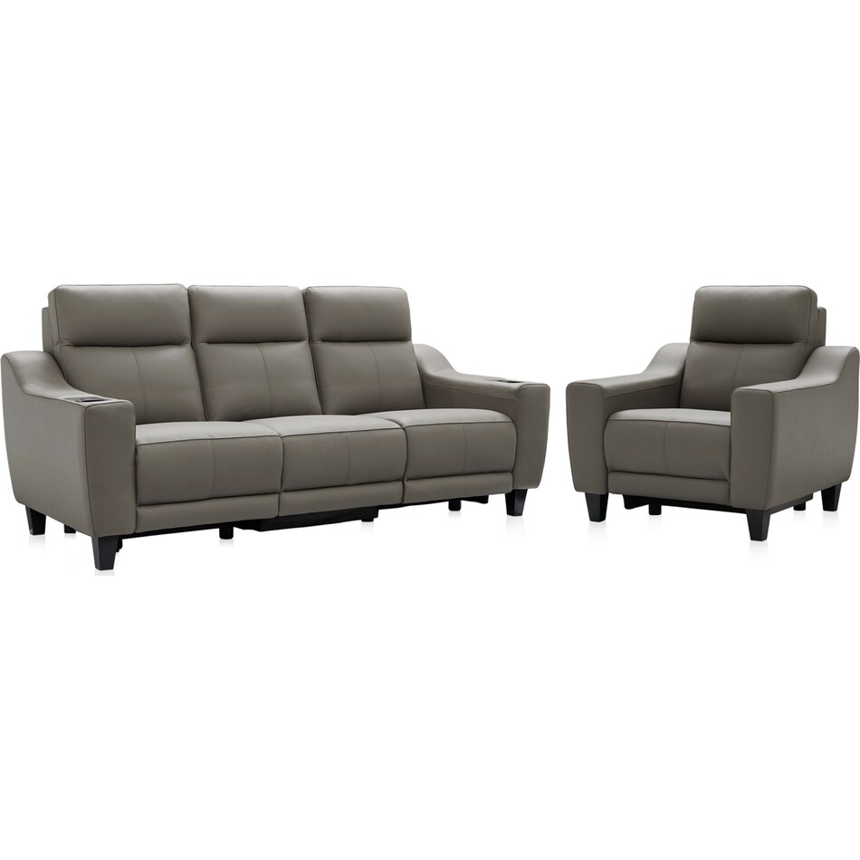 vesper gray  pc power reclining living room   