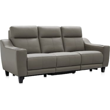 Vesper Dual-Power Reclining Sofa, Loveseat and Recliner Set - Gray