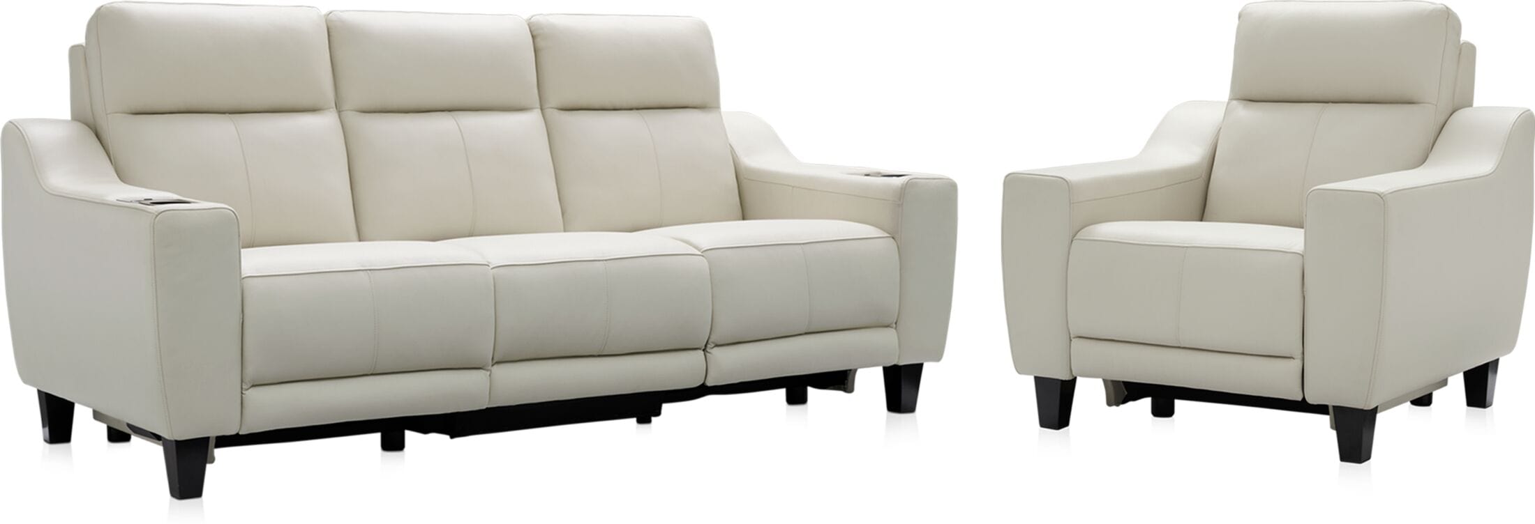 Timmons leather power reclining sofa with power discount headrest