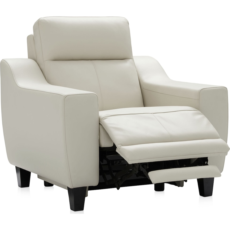 vesper white recliner   