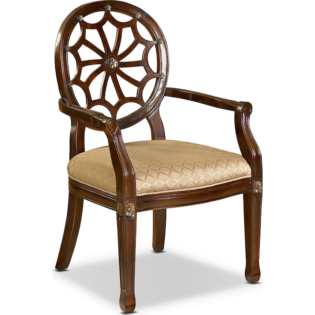 Living Room Furniture - Vicola Accent Chair - Mahogany