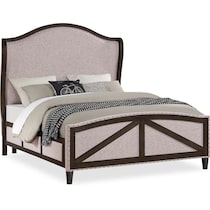 victor gray king upholstered bed   