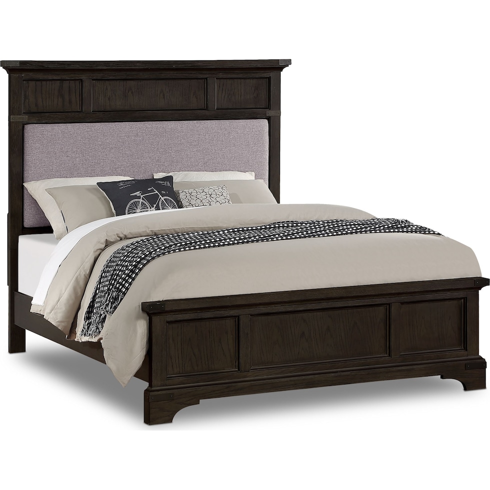 victor gray queen panel bed   