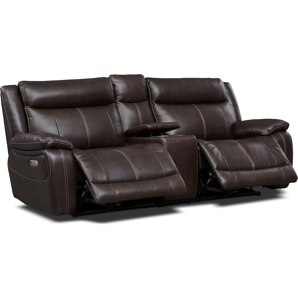 vince dark brown  pc power reclining sofa   