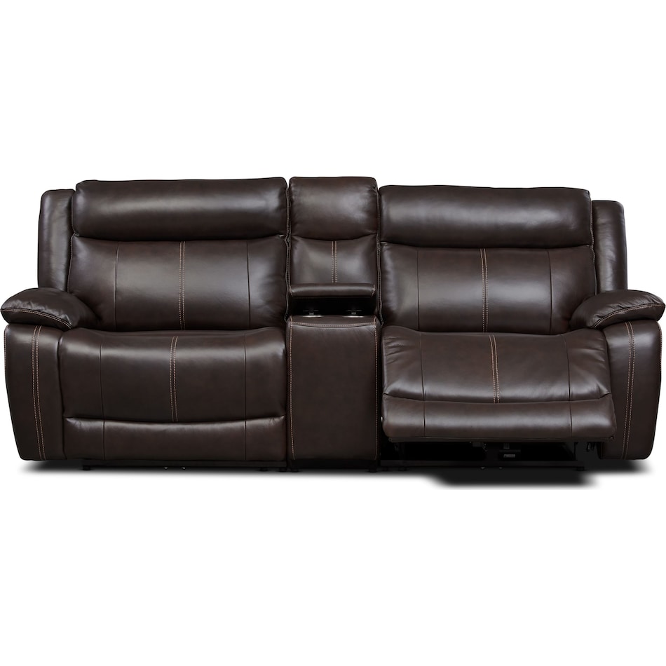 vince dark brown  pc power reclining sofa   