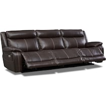 vince dark brown  pc power reclining sofa   