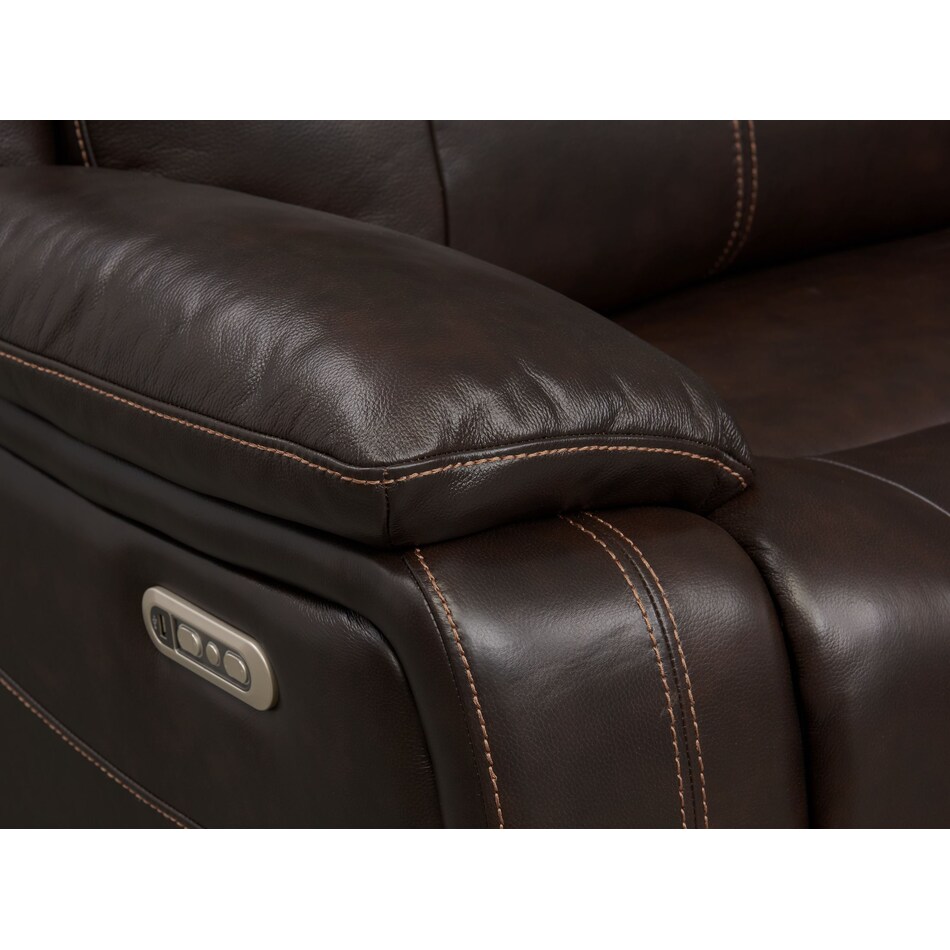 vince dark brown  pc power reclining sofa   