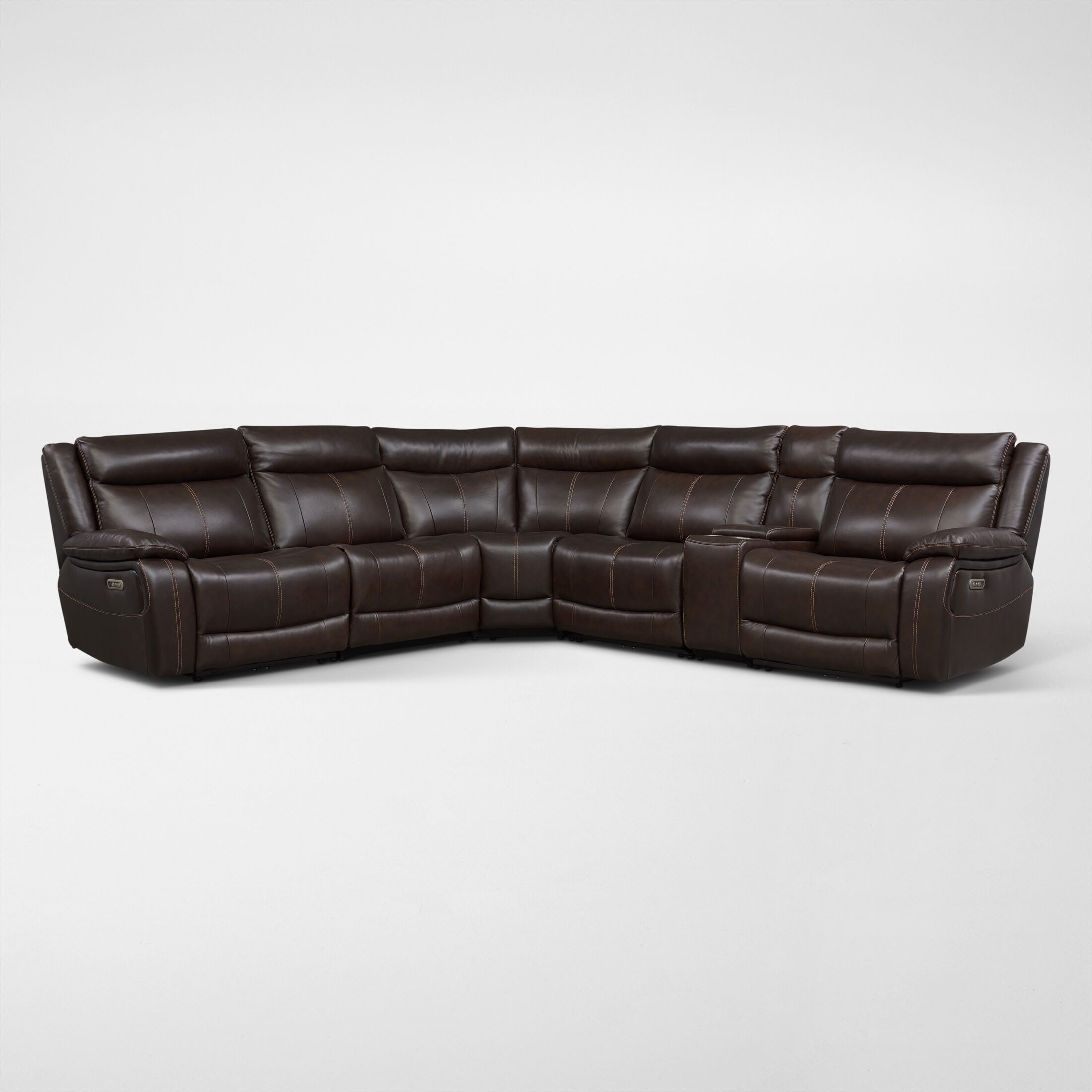 American signature deals sectional with recliner