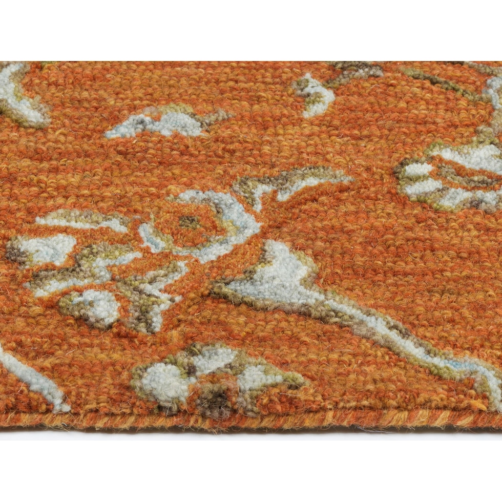 vines orange area rug  x    