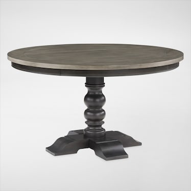 Vineyard Round Dining Table and 4 Dining Chairs - Black