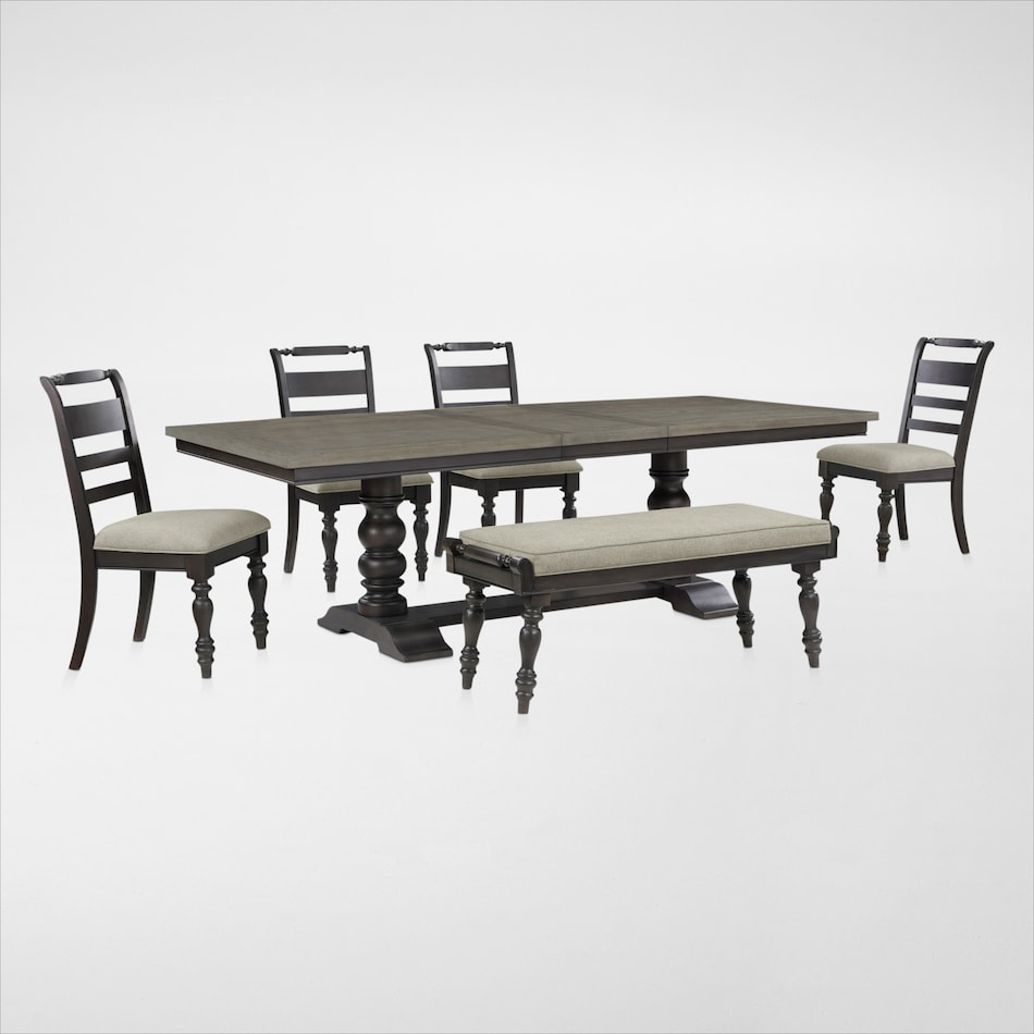 vineyard black  pc dining room   