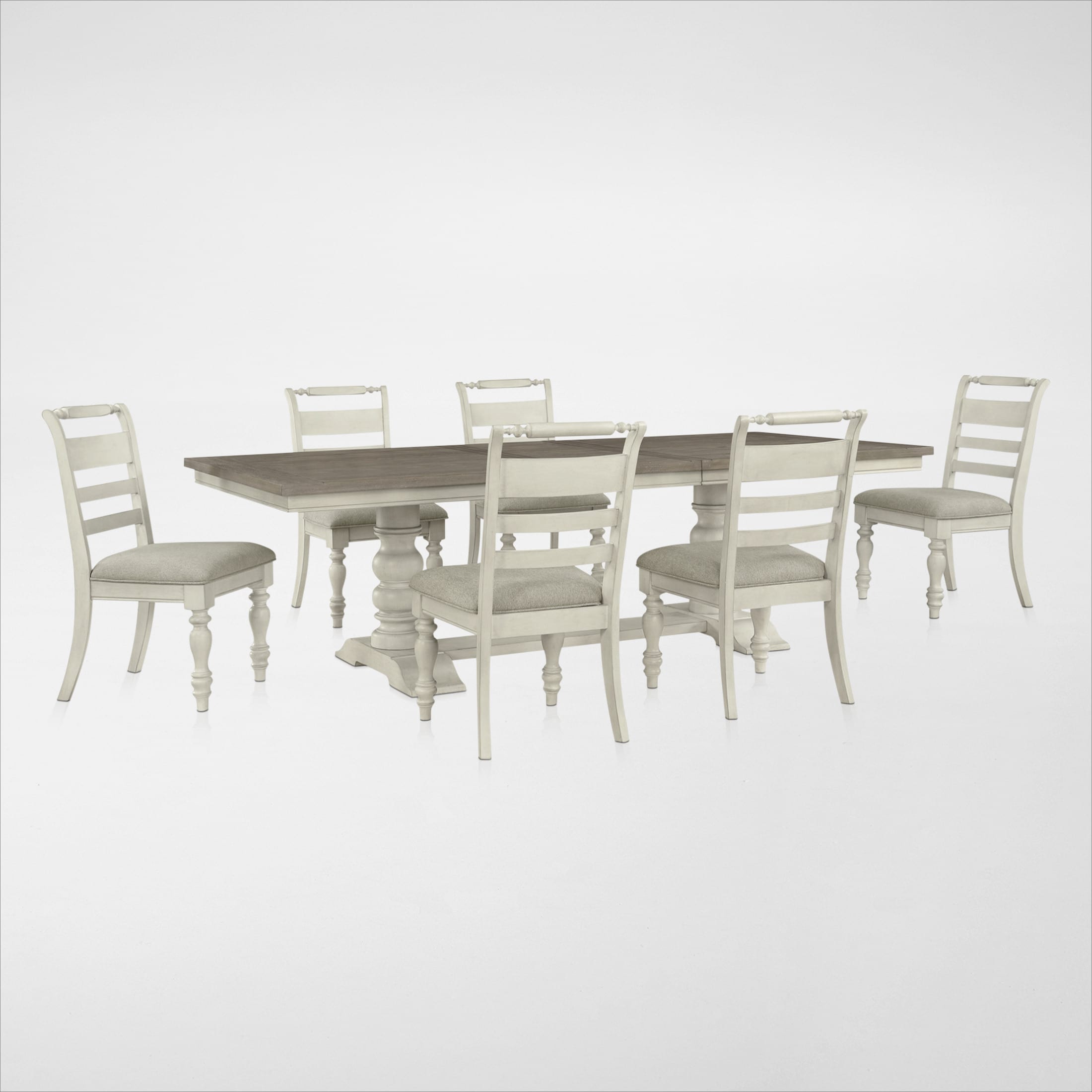 Vineyard Rectangular Extendable Dining Table and 6 Dining Chairs